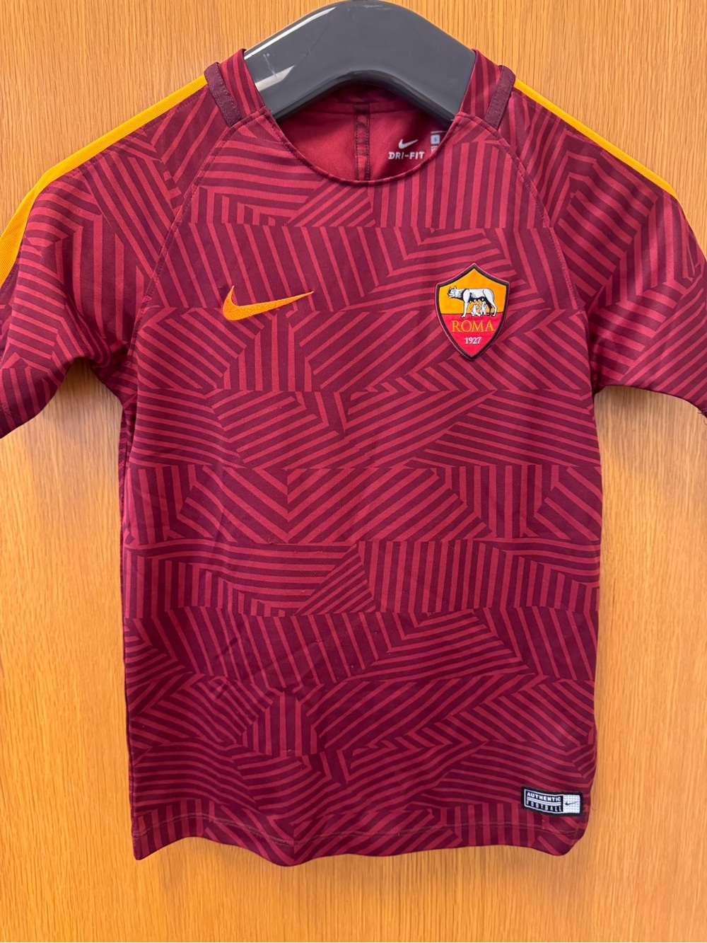 Nike Kids Roma Maroon Soccer Jersey with Yellow Accents